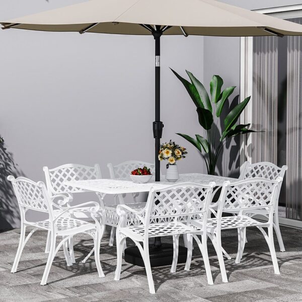 150cm Garden Dining Table Hollow Cast Aluminum Table