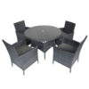 Charles Bentley 4 Piece Rattan Dining Set Grey