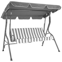 2 Seater Garden Swing Seat / Hammock - Grey Stripe