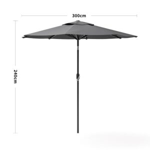 3M Backyard Sunshade Parasol Garden Tilt Umbrella with Crank