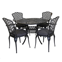 Cast Aluminium Table and Chairs Set – 4-Seater