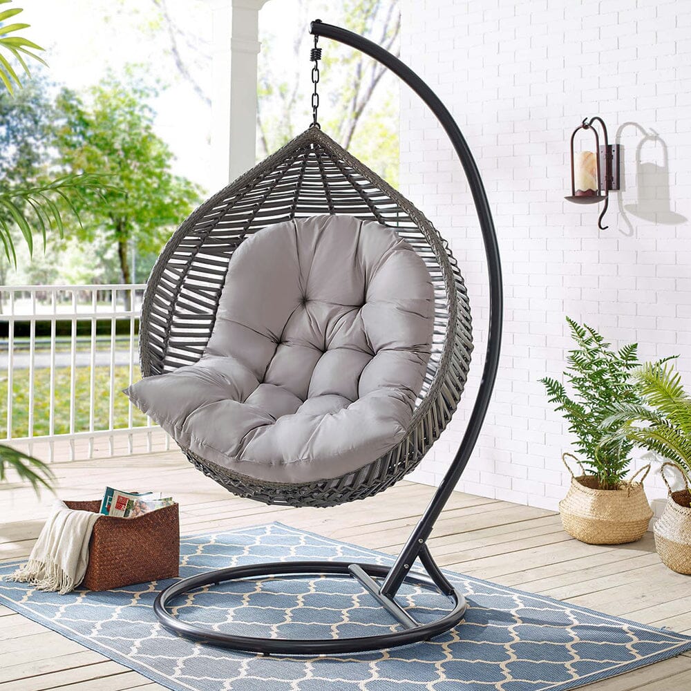 Thick Hanging Egg Swing Chair Cushion Black/Dark Grey/Light Grey