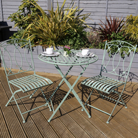 Wrought Iron Bistro Set - Sage Green