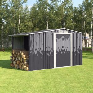 10.8 ft H Steel Garden Storage Bike Shed with Gable Roof Top Air Circulation Design