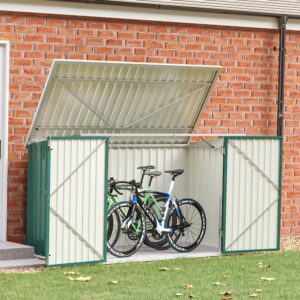 6/7ft Lockable Steel Garden Metal Junk/Bike Storage Shed Green/Black/Grey