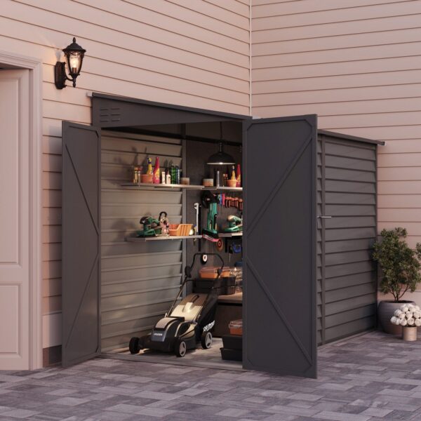 9ft Lockable Steel Garden Bike Storage Shed