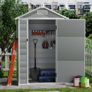 Garden Sanctuary Garden Plastic Storage Shed with Lockable Hinged Door