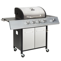 Melbourne Premium 4 Burner Gas BBQ With Side Burner Stainless Steel